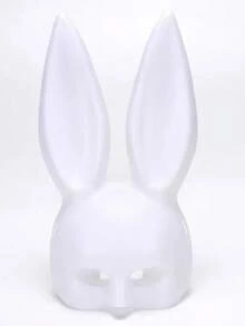 1pc Sexy Bunny Girl Cosplay Rabbit Ear Mask, Cartoon Plastic Half Face Rabbit Mask For Halloween Masquerade - Multicolor - View 3