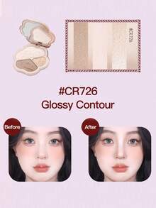 COLORROSE 哑光珠光粉轮廓调色板，轻盈、光滑、天鹅绒般的质地，带镜子，瘦脸鼻，自然渐变，古铜色轮廓和荧光笔一体式调色板 - CR726 - 查看 5