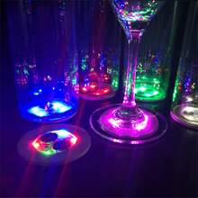 أقراص قاعدة أكواب LED، قواعد أكواب مضيئة، أضواء زجاجات LED RGB ب- 7 ألوان، مظهر زجاجة مضيء، أقراص قاعدة أكواب LED لاصقة مضيئة للمشروبات، ضوء وميض للجرعات، لزجاجات والخمور، شرارات زجاجات الشمبانيا، للحفلات والبارات وحفلات هالوين وحفلات عيد الميلاد - لون - مشاهدة 5