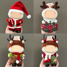 [Clothes Only] New Popular 17cm Dolls One, Two, Three Generations Labobo Dolls Can Wear Clothes Cute Santa Claus Christmas Clothes Set For Labubu Home Decor Christmas Decorations Room Decor
