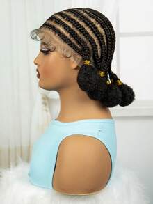 1ps 10 Inch Chic Full Lace Hand Knitted Wig With High Density Synthetic Hair For Party And Casual Wear