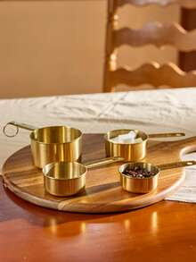 Cirelle 4pcs Stainless Steel Measuring Cup, Gold Measuring Spoon For Household
