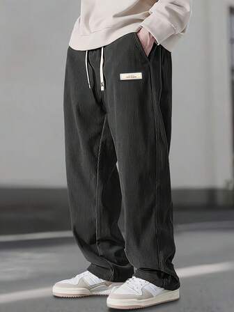 男士灯芯绒休闲运动裤直筒阔腿裤百搭篮球运动长裤秋冬