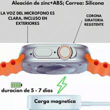 Reloj inteligente con auriculares bluetooth incluido unisex multifuncional perfecto para regalo paquete reloj inteligente con auriculares conexion bluetooth llamadas manos libres musica control notificaciones monitoreo actividad fisica resistente agua diseno elegante y practico - Naranja - Ver 4