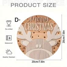 4 Stücke Weihnachtsstil Holzbrett Gemälde - rund, geeignet für Heimdekoration und Zusammenkünfte - perfekte Geschenkidee, Weihnachtsthemen Heimdekoration, ideal für Weihnachten - Holzschnitt-Malerei-Kreis - Übersicht 15