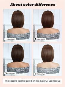 优雅、可爱、时尚的鲍勃假发，14 英寸深棕色短鲍勃假发，带刘海，耐热合成假发，适合角色扮演演员，适合节日、旅行、度假、派对和其他日常佩戴的假发，完美的万圣节礼物