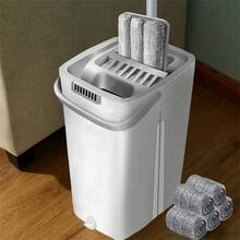 1 Set Mop Bucket Cleaning Kit, Includes Mop And Bucket With Replaceable Mop Pads, Self-Cleaning Mop, Wet & Dry Mop, Multi-Function Bucket, Suitable For Tile, Marble, Hardwood, Concrete Floor Cleaning, Reusable Mop Pads, Cleaning Tools - Multicolor - View 9