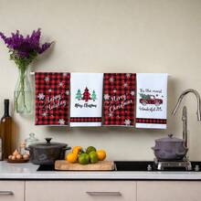 2025 New Design Christmas Snowflake Black Red Buffalo Check Plaid Microfiber Kitchen Dish Towels 16x24 Inches (40x60cm) - Super Absorbent Polyester Tea Towels, Holiday Dish Cloths, Festive Home Decor, Cozy Xmas Gifts