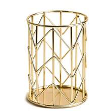 Pen Holder For Desk Gold Metal Pen Holder Makeup Brushes Cup Pencil Holders Office&Home Organizer,Stationery,Back To School,Bag,Case - Single Piece - View 9