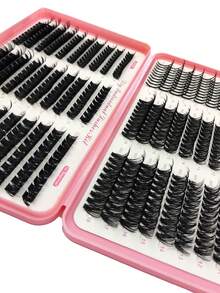 590 sợi mi giả dạng chùm độc lập 40D/50D/60D/80D/100D, độ dài hỗn hợp 9-18mm, hộp lớn, mi giả dạng cong D, tự ghép, tự làm tại nhà, mi giả dạng chùm dùng hàng ngày. - màu đen - Xem 4