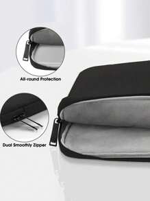 适用于 13/14/15/16 英寸笔记本电脑的笔记本电脑保护套，采用聚酯纤维制成，带口袋，黑色，适合学生，黑色书包，返校公文包，单肩包，斜挎包，平板电脑包，收纳包，男女通用，商务旅行必备，送给老师或父亲的礼物，电子产品收纳包。