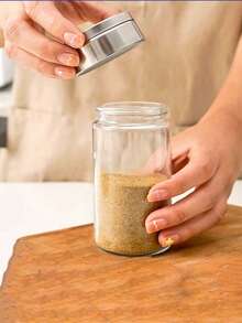 1/2/4件套盐和胡椒粉瓶套装，带可调节倾倒孔的盐和胡椒粉瓶，不锈钢盖胡椒粉罐，玻璃盐和胡椒粉瓶，厨房调味料容器