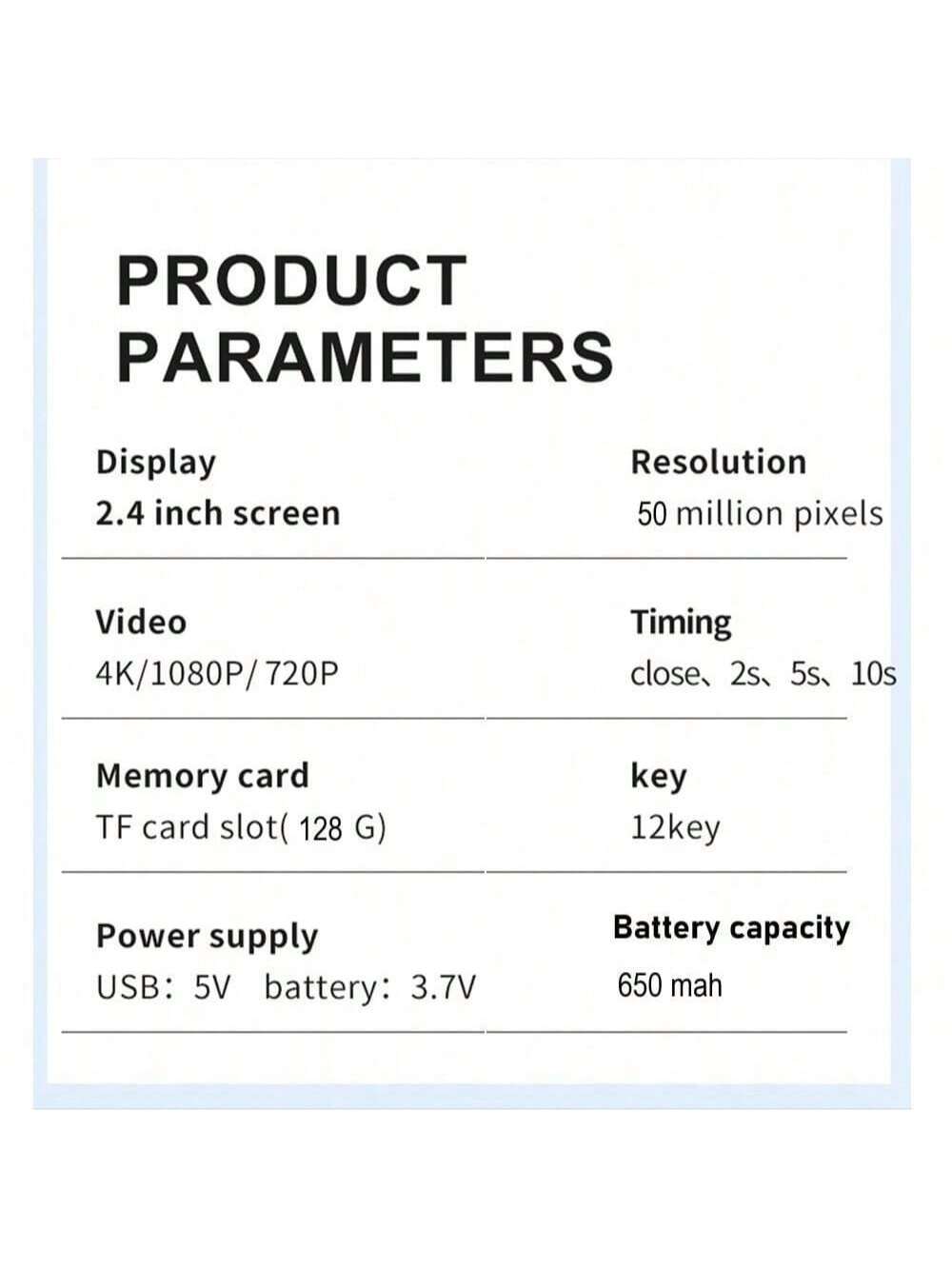 كاميرا رقمية 2.4 بوصة: 50 ميجابكسل، تكبير رقمي 16X...