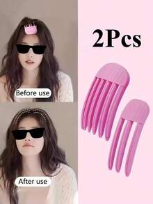 2 Stücke/1 Stück flauschige Haarspangen, Locken Pony Spangen, Haarwurzel Volumen Spangen Set für Frauen, Mode Haar Locken Spangen, Haarstyling Set, Haarstyling Werkzeuge, Schönheits-Accessoires für Zuhause, Geschenke, Haarstyling Werkzeuge für Friseur Salon, Schönheits-Reiseprodukte, Haarpflege, Haaraccessoires - Verschiedenfarbig - Übersicht 8