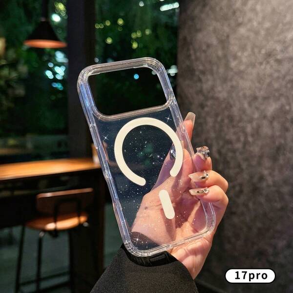1 Transparent 2.2mm Thick Super Beautiful Sparkling Starry Sky Glitter Powder All Inclusive Anti Fall Phone Case, Simple And Suitable For Iphone17pro Max/12/13/14 Pro Max/Xs/Xr/11 /12 Pro/12 Pro Max/13 Pro/13 Pro Max/14 Pro/14 Promax/15/15Pro/16/16Pro/16Pro/17/17Air/ Magnetic Phone Cover