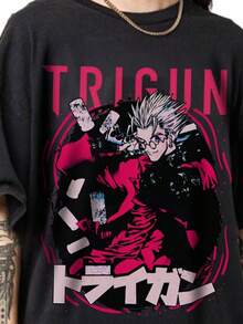 Anime T-Shirt,  Shirt, Vintage Apparel, T-Shirt Anime Kawaii, Retro Shirt, Aesthetic Anime, Graphic Anime Tee, Anime Fan Gift - 黑色 - 查看 1