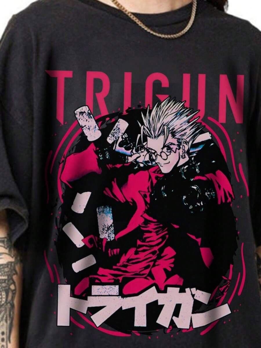 Anime T-Shirt,  Shirt, Vintage Apparel, T-Shirt Anime Kawaii, Retro Shirt, Aesthetic Anime, Graphic Anime Tee, Anime Fan Gift - 黑色 - 查看 1