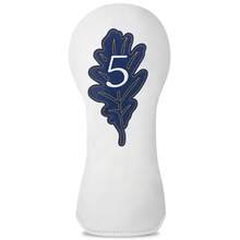 Czysty, biały, drewniany pokrowiec na główkę puttera z motywem liścia – najwyższej jakości, wytrzymały sprzęt ochronny | Idealny dla młodych entuzjastów golfa i graczy kochających naturę - Biały - Zobacz 5