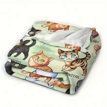 Warrior Cat Blanket - Ultra Soft Flannel Blanket, Includes 12 Varieties (Dark Stripes, Lion Heart, Storm Fire, Etc.) - Comfortable Sofa, Bed, Office, Travel Blanket - Perfect Gift For Cat Lovers - All-Season Home Decor, Cat Blanket, Office Blanket, Vivid Illustrations, Plush Material, Cat Enthusiasts, Modern Design, Durable Material, Pet Owners, Cozy Soft Flannel Blanket & Suitable For Birthday Anniversaries, Valentine's Day, Thanksgiving, Christmas, Halloween, Wedding, New Year Gifts Provide Personalized Ideal Gifts For Her, Him, Family Members, Boyfriends, Girlfriends, Fathers, Family Members, Mothers, Lovers, Daughters, Sons, Grandfathers, Grandmothers, Friends, Classmates And Pets. Sofa, Bed, Car, Bedroom, Living Room, Office, Outdoor Camping, Beach, Wall Decoration, Bedroom Decor, Halloween Blanket, Fall Decor, Fall Decorations For Home, Christmas Party Theme Blanket, Christmas Decor, Office Decoration - 彩色 - 查看 8