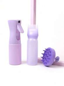 3 套护发套装、喷雾瓶、发根梳、涂抹设备、染发瓶 - 头发涂抹瓶和头皮按摩梳、缓解压力和促进头发生长的头皮按摩器、男女淋浴刷、返校、旅行度假必需品、女士发饰、光滑后梳、理发配件、吹风机