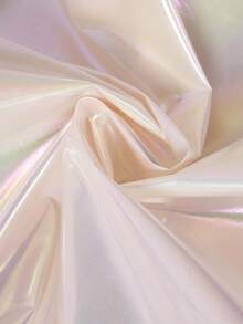 1pc Young Girl' Fashionable Short Jacket, Unisex Casual Iridescent Zipper Hooded Outerwear, Spring/Autumn