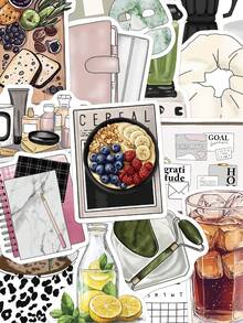 50pcs Original Dazzling Colourful Creative Stickers Asymmetrical Shape Not Repeatable For Skateboards Mobile Phone Cases Shelves Shelves Flat Shells Bicycle Helmets Decorative Stickers Perfect For Christmas Halloween Bright Colours - Multicolor - View 10