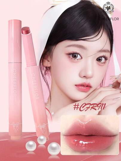 CHEERFLOR Glossy Jelly Mirror Lipstick,Light And Clear, Color-Holding ,Moisturizing, With Plant Extract, With Hyaluronic Acid & Kunioli Seed Oil & White Pool Flower Seed Oil, Diamond Lip Plumper Gloss, Daily Makeup,