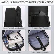 NetHong New Men's Backpack Lightweight Waterproof Travel Rucksack Shoulder School Bag 16 Inches Laptop Bag UK - Black - View 4