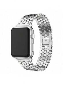 1 Stück Damen Silber Fischschuppen Edelstahl Metallarmband kompatibel mit Apple Watch Armband 40mm Ultra2 49mm 44mm 45mm 46mm 41mm 42mm 38mm Ketten Design Armband kompatibel mit Series 11 10 SE 9 8 7 6 5 4 3 2 1 kompatibel mit Apple Watch Armband Zubehör (nur Armband)