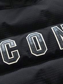 2025 男士简约休闲时尚百搭连帽棉衣，冬季保暖 - 黑色 - 查看 9