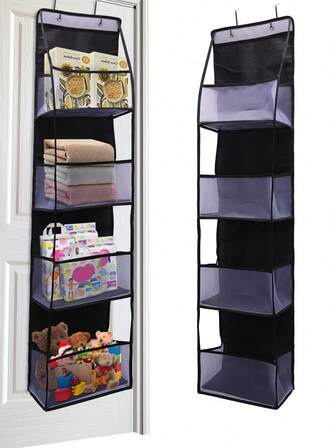 1 st 4 hyllor över dörren hängande organisatör, non-woven förvaringsställ med genomskinliga plastfickor stor kapacitet dörrförvaringsorganisatör för leksaker kläder babyprodukter handdukar haklappar, förvaringsorganisatör för barnrum present.