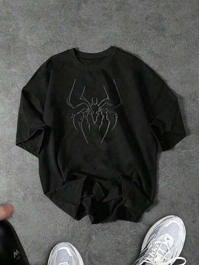 Manfinity Sport Corelite Camiseta deportiva de manga corta y cuello redondo con estampado botánico para hombre, ropa de verano para hacer ejercicio, camisetas y tirantes para correr