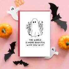 1 Stück süße kleine Monster Grußkarte - Multifunktionale Halloween und Geburtstagskarte, Herbst Thanksgiving Notiz, geheimnisvoll aber niedlich Schreibwaren, 5*7 Zoll - mit dickem Umschlag