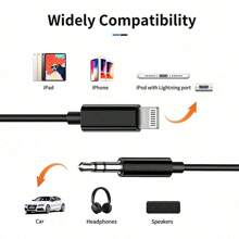 3.3FT/100cm Black/Silver AUX Cable, USB-C/Lightning To 3.5mm Audio Cable, Compatible With IPhone 14 13 12 11 Pro Max Plus, Conversion Adapter Headphone Extension Cord
