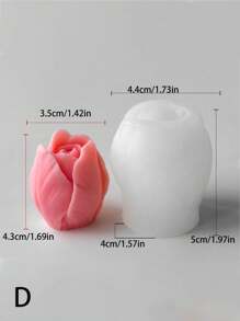 1 件 3D 牡丹玫瑰硅胶模具，适用于蜡烛/蜡/树脂/石膏 DIY + 母亲节礼物 + 家居装饰 + 花卉扩散效果 + 节日装饰 - 白色 - 查看 8