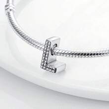 1pc Letter A Alphabet Charm, Sparkling 26 Letter Charms, Suitable For Bracelet Diy Jewelry Making, Best Birthday Meaningful Gift To Family, Friend, Lover - Beige - View 6