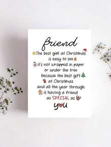 1pc Christmas Card With Envelope For A Special Friend - Blank Inside Friendship Card, Seasons Greetings & Holiday Thank-You Card - Multicolor - View 7