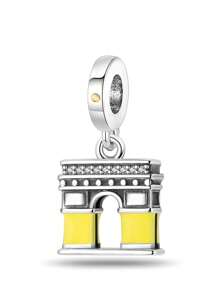 1Count Landmark Building Series Pendants, Camera Tower, Love And Freedom Journey, Notre Dame Cathedral, Colosseum, Arc De Triomphe, Italy Suitable For Women's DIY Bracelets, Necklaces And Other Jewelry Making Pendants, Suitable For Men And Women Jewelry Gifts; Holiday Gifts