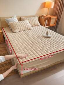 1件床笠，床上用品，床垫保护套，亲肤床垫套，卧室装饰，透气绗缝床垫垫，适用于8-15英寸床垫，房间装饰，静音床垫套，适用于卧室、客房，深口袋设计，床垫套，防尘床笠，适用于单人床、双人床、大号床、特大号床，仅包含床笠，不含枕套，床上用品礼品，可机洗，秋季家居装饰，婚礼，秋季装饰 - 彩色 - 查看 51