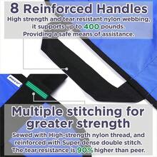 Almohadilla De Cama De Posicionamiento con Asas, Sábana De Transferencia para Pacientes, Reutilizable, Impermeable Y Antideslizante, Apto para El Transporte De Pacientes Y Personas Mayores - Azul Marino - Ver 3