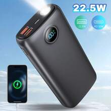 Portable Charger 20000mAh Power Bank, 22.5W Fast Charging External Battery Pack, USB-C Portable Phone Charger For IPhone 16/15/14/13 Pro Android And More, Travel Camping Essential - 黑色 - 查看 1