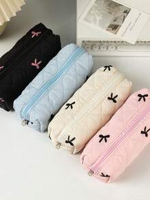 返校季新款蝴蝶结铅笔盒 – 大号，可兼作化妆包，小巧可爱，极具ins风，容量大，女孩文具收纳包，学习用品 - 彩色 - 查看 7