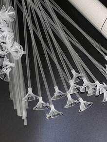 10/30 件塑料气球固定扣和杆，简约透明气球支架，用于各种节日、派对、毕业派对等场合 - 彩色 - 查看 11