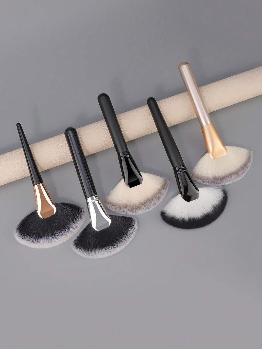 RANCAI 1支大号扇形散粉刷，扁平高光腮红刷，散粉刷，大号面部刷，高光化妆刷 - 彩色 - 查看 1