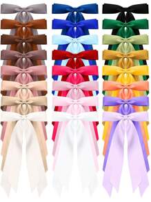20 件丝滑缎带蝴蝶结 Y2K 散装蝴蝶结发带夹发夹长尾马尾夹配饰女士爪夹、发夹、发夹