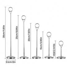 创意不锈钢圆形照片夹座位卡座桌号夹便签夹纸牌座生日婚礼派对 - 彩色 - 查看 11