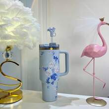 40 Ounces - Limited Edition Gift Box - Compatible With Stainless Steel Cups With Handles And Straws. This Double-Layer Vacuum Insulated Stainless Steel Water Bottle Is Made Of High-Quality Summer Drinking Ware Materials. The 40-Ounce Double-Layer Vacuum Insulated Bottle With Large Capacity Is Suitable For Home, Office And Outdoor Activities (Such As Camping, Hiking, Driving And Car Travel). The 40-Ounce Portable Reusable Water Cup Is Suitable For Both Men And Women. It Can Be Used For Occasions Such As Valentine's Day Gifts, Birthday Gifts, Thanksgiving Gifts, Christmas Gifts, Halloween Gifts, Halloween Decorations, Party Supplies, Etc. It Is Also An Excellent Gift Choice. - hoa màu xanh - Xem 2