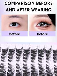 10 Rows Of Clustered False Eyelashes,80PCS Faux Mink Eyelash, Natura Look Eyelashes,Fox False Eyelashes,Make Your Eye Glamorous,For Beginners, Very Light And Reusable - C - Xem 5