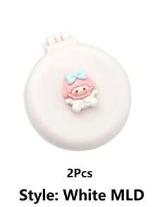 Sanrio 1/2 件 's   迷你发刷带化妆镜便携式折叠梳子适合旅行和日常使用（某些部件可能是随机的）