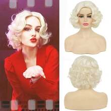 1920s Style Short Wig For Women, Finger Wave Natural Synthetic Hair Wig, Suitable For Role Play, Carnival Costumes, Flapper Girl Styles, Halloween And Other Occasions - Beige - View 1